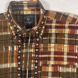 Chaps‎ Ralph Lauren Vintage Men's Large Button Down Western Aztec Color Block